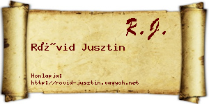 Rövid Jusztin névjegykártya